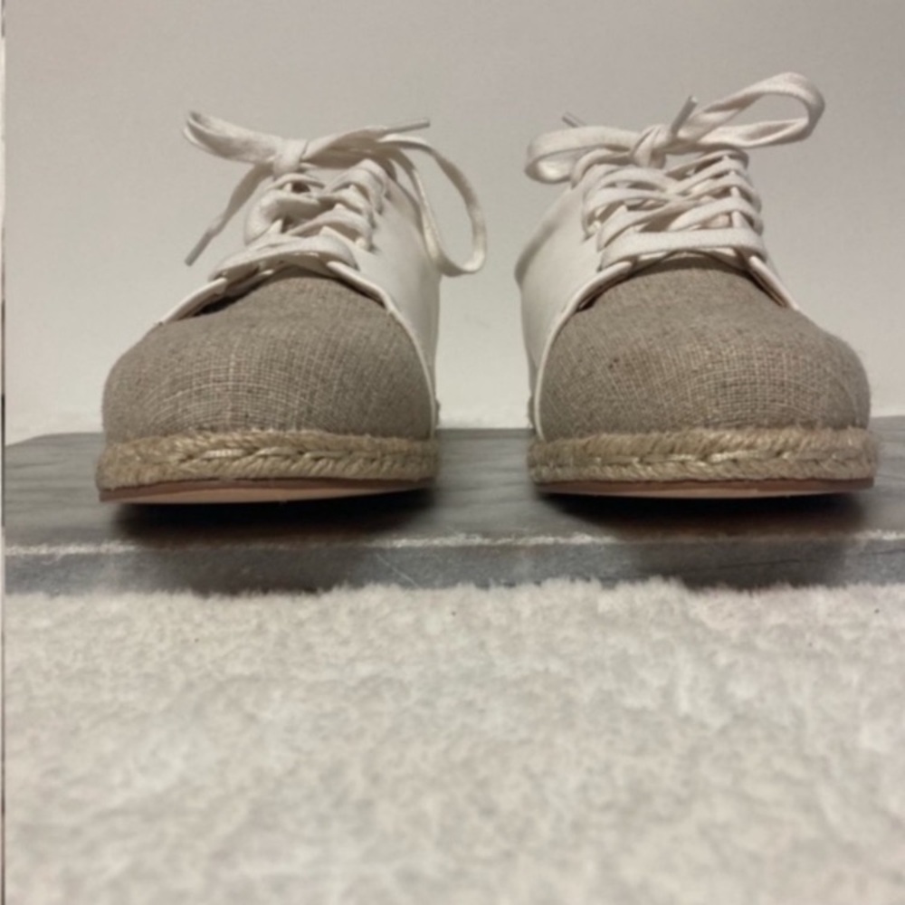 Matt & Nat Lace Up Shoes MAIA Size 8 Vegan Espadrille Runners Cream Leather - Picture 6 of 10